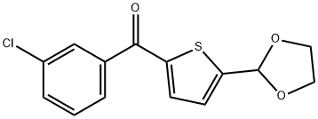 2-(3-CHLOROROBENZOYL)-5-(1,3-DIOXOLAN-2-YL)THIOPHENE Structure