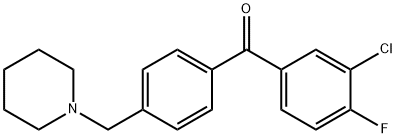 3-CHLORO-4-FLUORO-4'-PIPERIDINOMETHYL BENZOPHENONE Structure