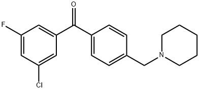 (3-氯-5-氟苯基)(4-(哌啶-1-基甲基)苯基)甲酮 结构式