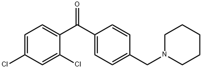 (2,4-二氯苯基)(4-(哌啶-1-基甲基)苯基)甲酮, 898775-55-8, 结构式