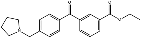 3-CARBOETHOXY-4'-PYRROLIDINOMETHYL BENZOPHENONE 结构式