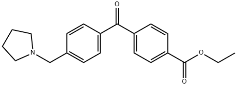 4-(4-(吡咯烷-1-基甲基)苯甲酰基)苯甲酸乙酯, 898776-17-5, 结构式