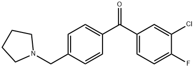 3-CHLORO-4-FLUORO-4'-PYRROLIDINOMETHYL BENZOPHENONE Structure