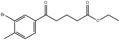 5-(3-ブロモ-4-メチルフェニル)-5-オキソ吉草酸エチル 化学構造式