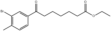 7-(3-ブロモ-4-メチルフェニル)-7-オキソヘプタン酸エチル 化学構造式