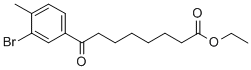 8-(3-ブロモ-4-メチルフェニル)-8-オキソオクタン酸エチル 化学構造式