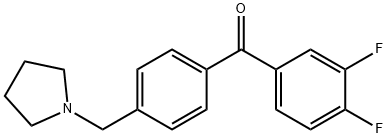 3,4-DIFLUORO-4'-PYRROLIDINOMETHYL BENZOPHENONE Structure