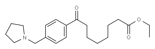 8-オキソ-8-[(4-ピロリジノメチル)フェニル]オクタン酸エチル 化学構造式