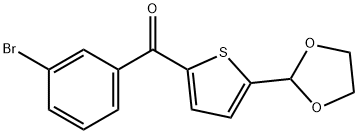 2-(3-BROMOBENZOYL)-5-(1,3-DIOXOLAN-2-YL)THIOPHENE Structure