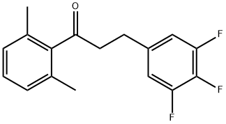 2',6'-ジメチル-3-(3,4,5-トリフルオロフェニル)プロピオフェノン 化学構造式