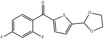 2-(2,4-DIFLUOROBENZOYL)-5-(1,3-DIOXOLAN-2-YL)THIOPHENE Structure