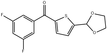 (5-(1,3-二氧戊环-2-基)噻吩-2-基)(3,5-二氟苯基)甲酮, 898778-84-2, 结构式