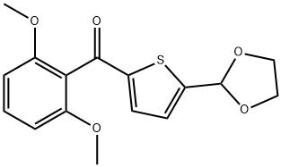 2-(2,6-DIMETHOXYBENZOYL)-5-(1,3-DIOXOLAN-2-YL)THIOPHENE Struktur