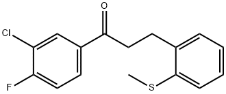 3'-CHLORO-4'-FLUORO-3-(2-THIOMETHYLPHENYL)PROPIOPHENONE Structure