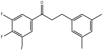3-(3,5-ジメチルフェニル)-3',4',5'-トリフルオロプロピオフェノン 化学構造式