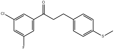 3'-CHLORO-5'-FLUORO-3-(4-THIOMETHYLPHENYL)PROPIOPHENONE,898781-63-0,结构式