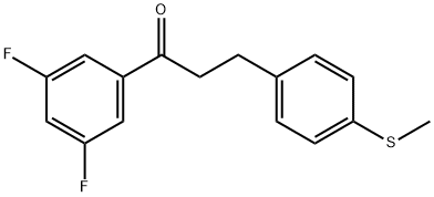 3',5'-DIFLUORO-3-(4-THIOMETHYLPHENYL)PROPIOPHENONE,898781-81-2,结构式