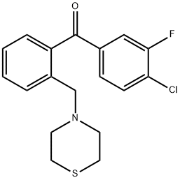 4-CHLORO-3-FLUORO-2'-THIOMORPHOLINOMETHYL BENZOPHENONE,898781-96-9,结构式