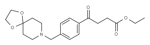 4-(4-((1,4-二噁烷-8-氮杂螺环并[4.5]癸-8-基)甲基)苯基)-4-氧代丁酸乙酯,898782-04-2,结构式