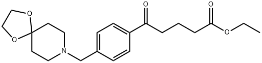 5-(4-((1,4-二噁烷-8-氮杂螺环并[4.5]癸-8-基)甲基)苯基)-5-氧代戊酸乙酯,898782-07-5,结构式