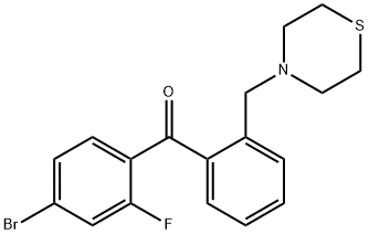 4-BROMO-2-FLUORO-2'-THIOMORPHOLINOMETHYL BENZOPHENONE,898782-14-4,结构式