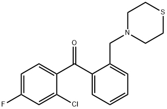 2-CHLORO-4-FLUORO-2'-THIOMORPHOLINOMETHYL BENZOPHENONE,898782-17-7,结构式