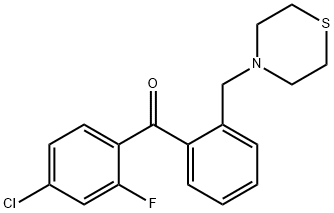 4-CHLORO-2-FLUORO-2'-THIOMORPHOLINOMETHYL BENZOPHENONE,898782-23-5,结构式
