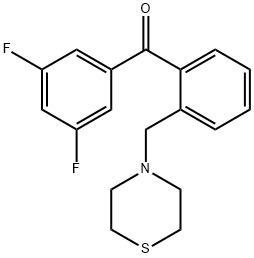 3,5-DIFLUORO-2'-THIOMORPHOLINOMETHYL BENZOPHENONE 结构式