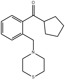 CYCLOPENTYL 2-(THIOMORPHOLINOMETHYL)PHENYL KETONE,898782-56-4,结构式