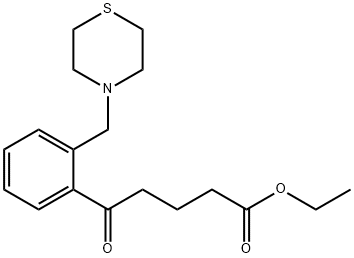 5-氧代-5-(2-(硫代吗啉甲基)苯基)戊酸乙酯,898782-62-2,结构式