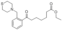 7-氧代-7-(2-(硫代吗啉甲基)苯基)庚酸乙酯,898782-66-6,结构式