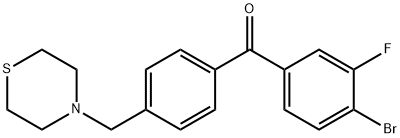 4-BROMO-3-FLUORO-4'-THIOMORPHOLINOMETHYL BENZOPHENONE,898782-83-7,结构式