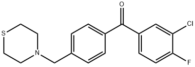 3-CHLORO-4-FLUORO-4'-THIOMORPHOLINOMETHYL BENZOPHENONE,898782-87-1,结构式