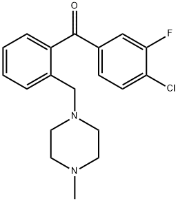 4-CHLORO-3-FLUORO-2'-(4-METHYLPIPERAZINOMETHYL) BENZOPHENONE Structure