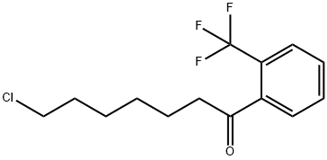 7-クロロ-1-オキソ-1-(2-トリフルオロメチルフェニル)ヘプタン 化学構造式