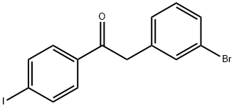 2-(3-ブロモフェニル)-4'-ヨードアセトフェノン 化学構造式