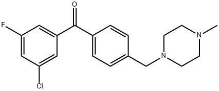 3-CHLORO-5-FLUORO-4'-(4-METHYLPIPERAZINOMETHYL) BENZOPHENONE,898784-01-5,结构式