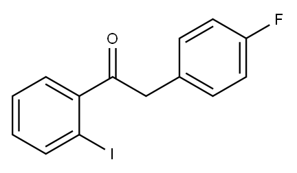 2-(4-フルオロフェニル)-2'-ヨードアセトフェノン 化学構造式