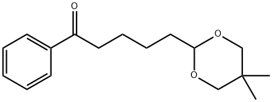 5-(5,5-ジメチル-1,3-ジオキサン-2-イル)バレロフェノン 化学構造式