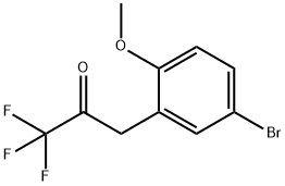 3-(5-ブロモ-2-メトキシフェニル)-1,1,1-トリフルオロ-2-プロパノン 化学構造式