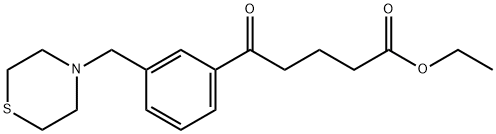 5-オキソ-5-[3-(チオモルホリノメチル)フェニル]吉草酸エチル 化学構造式