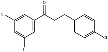 3'-クロロ-3-(4-クロロフェニル)-5'-フルオロプロピオフェノン 化学構造式