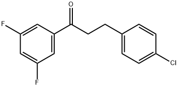 3-(4-クロロフェニル)-3',5'-ジフルオロプロピオフェノン 化学構造式