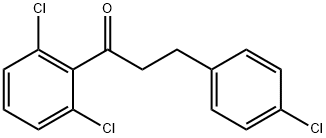 3-(4-クロロフェニル)-2',6'-ジクロロプロピオフェノン 化学構造式