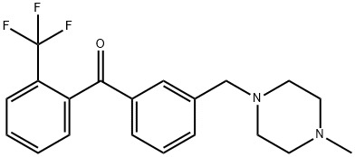 3'-(4-メチルピペラジノメチル)-2-トリフルオロメチルベンゾフェノン 化学構造式