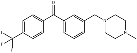 3-(4-メチルピペラジノメチル)-4'-トリフルオロメチルベンゾフェノン 化学構造式