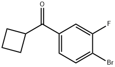 4-ブロモ-3-フルオロフェニルシクロブチルケトン 化学構造式