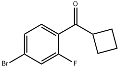 4-ブロモ-2-フルオロフェニルシクロブチルケトン 化学構造式