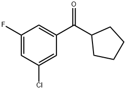 3-CHLORO-5-FLUOROPHENYL CYCLOPENTYL KETONE Structure