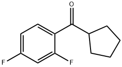 シクロペンチル2,4-ジフルオロフェニルケトン 化学構造式